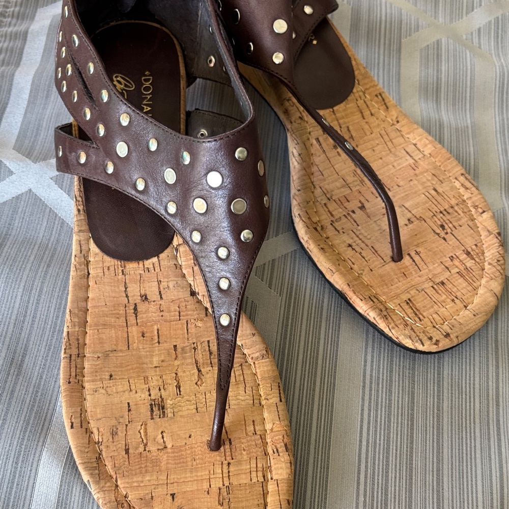 Donald J. Pliner Brown Woven Sandals